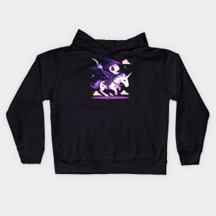 reaper on unicorn Kids Hoodie